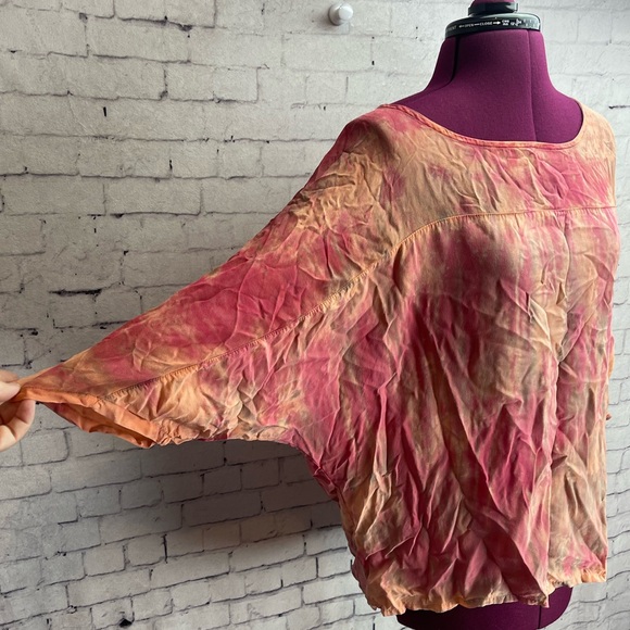 Gypsy 05 size medium pink tie dyed silk blouse - Picture 2 of 6